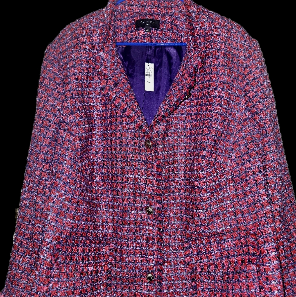 ✨ *"NWT Talbots Women’s Multicolor Jacket | Size 24W | Gold Button Accents ✨